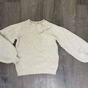 Girls Janie and Jack cotton wool Elegant Cream Sweater with Bow Detail kids 6